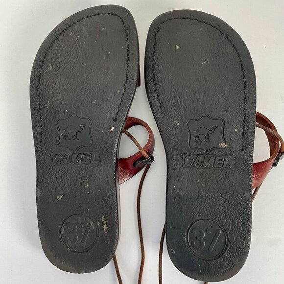 Eden Custom Handmade Brown Leather Lace-Up Gladiator Sandals Womens 37 / 6.5 US - Picture 9 of 14